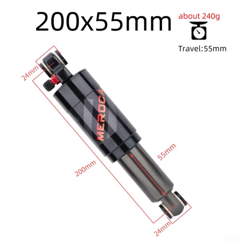 Amortiguador trasero de aire para bicicleta, sistema de suspensión de bicicleta de montaña MTB, construcción de aleación de aluminio, 125 mm, 150 mm, 165 mm, 190 mm, 200 mm de longitud (200 mm)