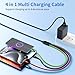 Firsting Car Accessories Multi Charging Cable [3Pack 5FT], Travel Essentials 4 in 1 Charging Cords, USB Cable Phone Charger with IP/Type C/Type C/Micro, Compatible with Most Phones/Tablets and More