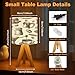 JBNJANKDAV Tripod Table Lamp Hand Drawn Coffee Brewing Tools Beans Brown Ink Modern Bedside Dimmable Desk lamp Wooden Base Fabric Lampshade for Bedroom Living Room Kids Room Nursery
