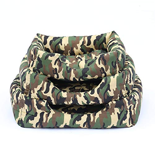 Camuflagem Impresso Cama para Cachorro Inverno Quente Gatos Casas Animais de Estimação ( Verde )- Ta
