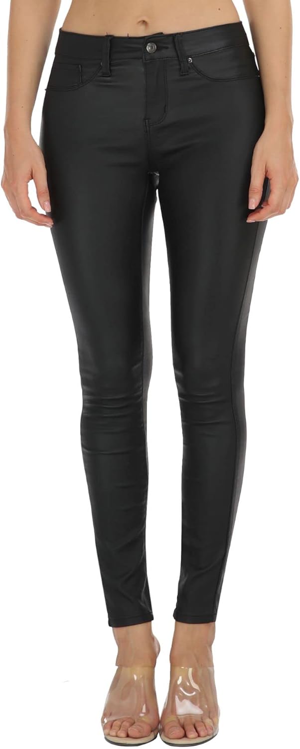 WAYRUNZ Womens Hyper Ultra Stretch Comfy Pants Colored Mid-Rise Skinny Jean Juniors Jegging - Image 2