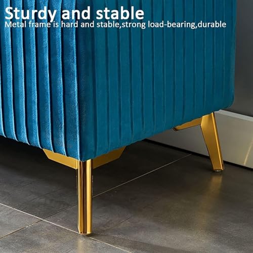 Tabouret de pied rectangulaire velours gris banquette rangement salon - 3