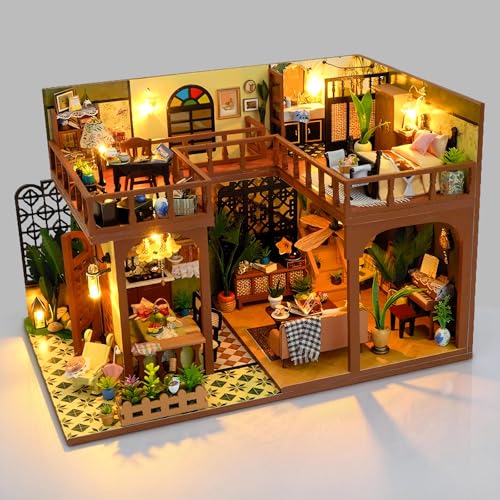 Kit de maison de poupée miniature à faire soi-même échelle 1:24 avec housse
