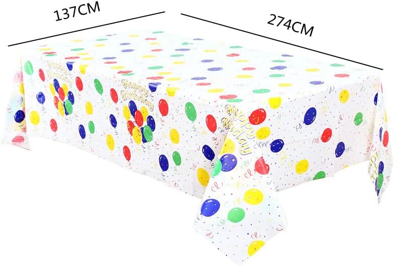 2PCS Party Disposable Tablecloths for Boys Girls Rainbow Birthday Party Table Cover,Plastic Party Table Cloth Cover Waterproof Kids Table Cover for Rainbow Birthday Party Supplies Decorations