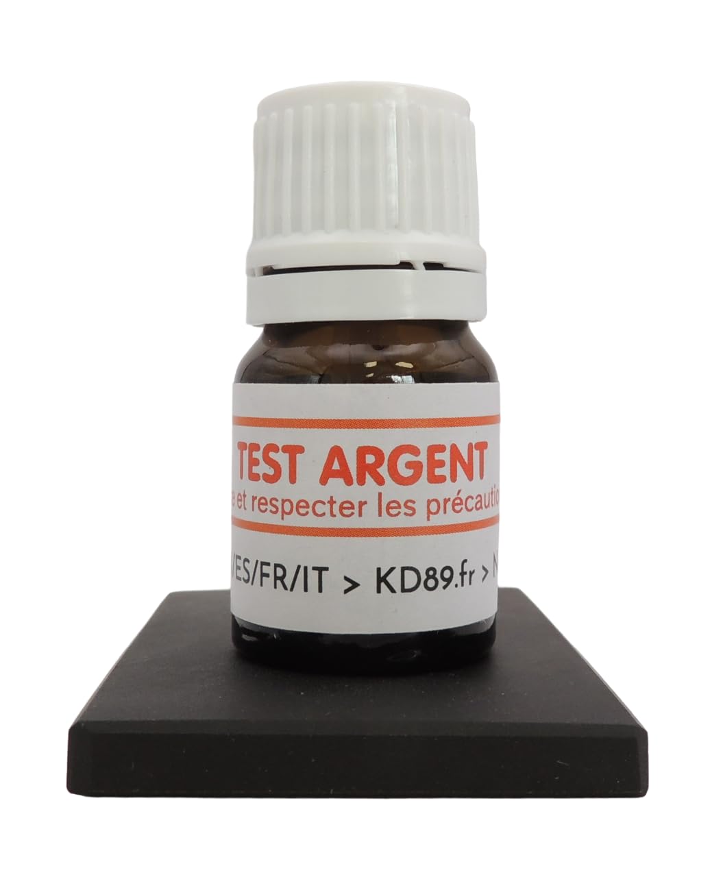KD89 Silver Test Reagent Solution - 2 ml with Natural Touchstone & Multi-Language Instructions - For Jewellery, Coins, Ingots