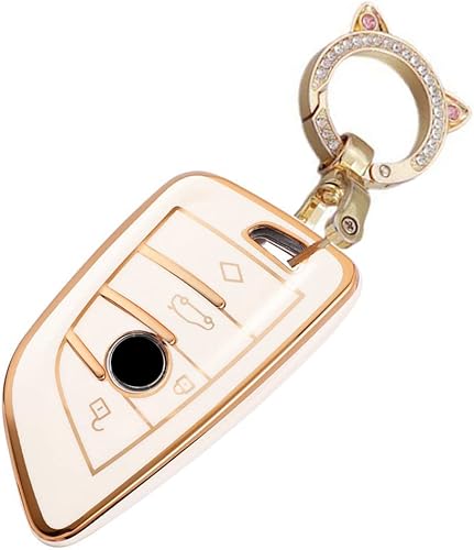 Funda para llavero para Ford Escape Edge Expedition Explorer Fusion Mustang F-150 F-250 Smart Key Shell Blanco