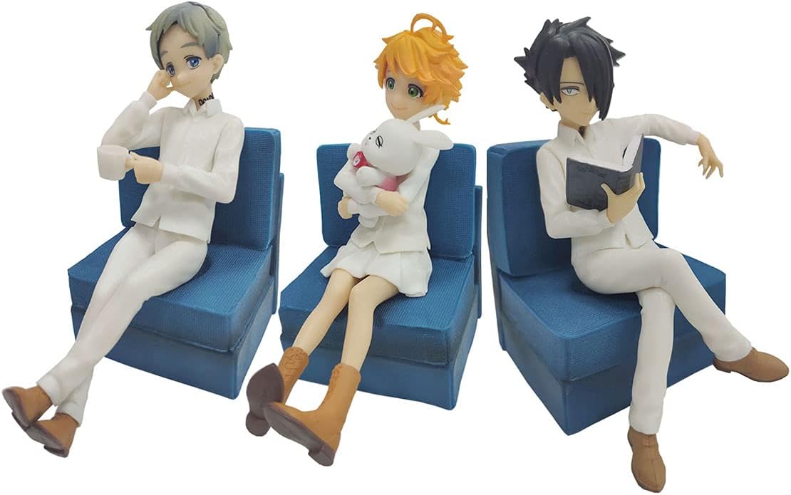 The Promised Neverland Figure, Ray Norman Emma Figure Anime Figure Cute Cartoon Action Figures (Ray + Emma + Norman 3PCS)
