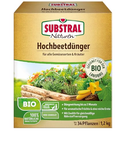 Substral Naturen Hochbeetdünger 1,2kg ideal für Gemüse- und Kräuterbeete - mit Magnesium und Zeolith für optimales Wachstum und Wasserspeicherung
