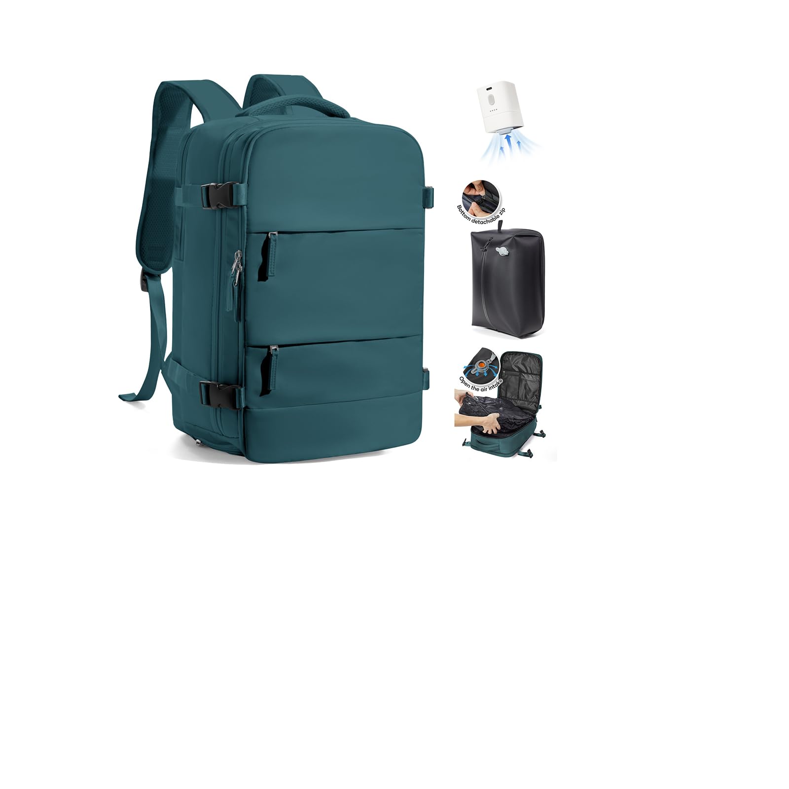 SZLX Zaino Ryanair 40x30x20 Sottovuoto con Pompa Zaino Ryanair 40x20x25 Donna Zaino da Viaggio Wizzair Bagaglio a Mano Uomo per Laptop da 14 Pollici Borse da Cabina 45x36x20 Easyjet con Porta Scarpe