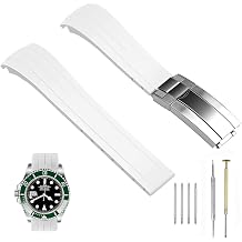 18mm 20mm 21mm 22mm Silicone Watch Band Black Rubber Watch Bands, Tapered Curved End Watch Strap for Moonswatch, No Gap Watch Replacement for Men Women with Classic Diving Buckle Multiple Colors
