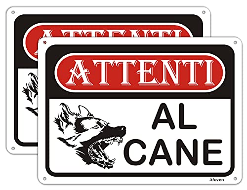 Cartello In Alluminio Attenti Al Cane - 30x20 Cm - Segnaletica Di Sicurezza Per Esterni E Interni, Conforme D.Lgs. 81 - 2