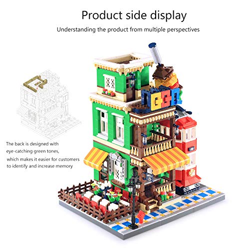 TRUU Bausteine Architektur Modell, 1922 Teile BBQ Restaurant Bausteine, Modular Haus Bausteine Kompatibel mit Lego Haus – Bild 5