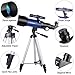 Telescope for Kids Beginners, 70mm Aperture 400mm Astronomical Refracting Telescope for Adults Students - Travel Telescopes with Tripod, Phone Adapter(Ocean Blue)