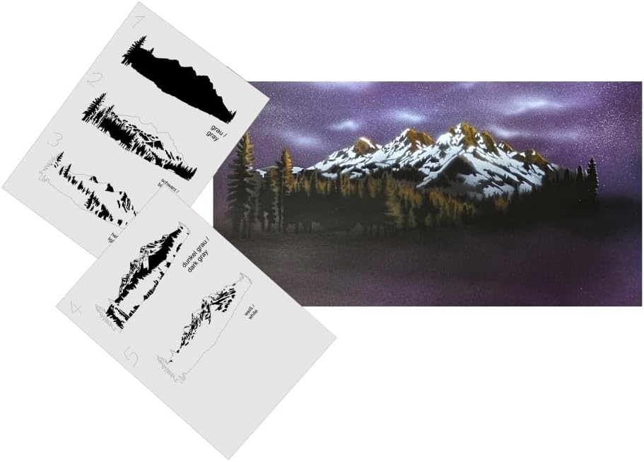 AS-361 Deer Step by Step Stencil Set for Acryl, Airbrush, Spray, Varnish and Wallpaint Size L