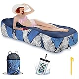 Aufblasbares Sofa - 195 x 70 cm Aufblasbare Couch Camping Sofa mit Mesh &Tragetasche Wasserdichte Handyhülle, Aufblasbares Luftsofa Air Lounger Tragbar Aufblasbar für Outdoor Strand (Marineblau)