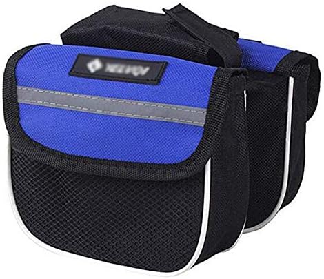 Bike Bag for Top Tube Cycling Bicycle Handlebar Bag (Black and Blue)