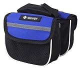 Bike Bag for Top Tube Cycling Bicycle Handlebar Bag (Black and Blue)