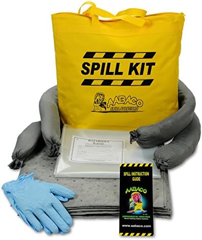 AABACO Universal Spill KIT โ Perfect Spill Kits for Trucks - in Portable High Visibility Yellow Tote Bag โfor Pesticide or Chemical Spill Response - Oil Containment (1 Kit)
