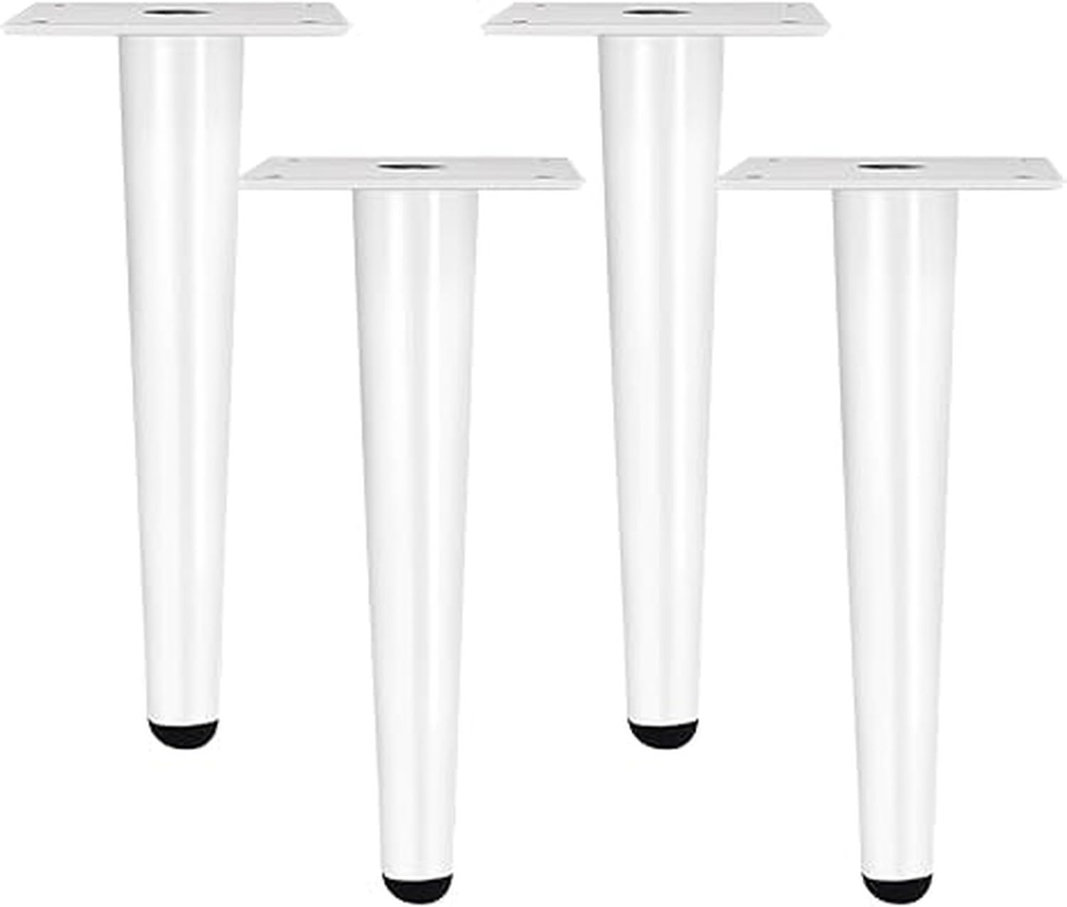 Piedini Mobilio 12 Pezzi Gambe Tavolo in Metallo Bianco Rialzo Legno Supporto Gambe Dritto Cono Tubo Viti Sostituzione per Divano Letto Mensola Armadio Cucina S, 80cm, 80cm