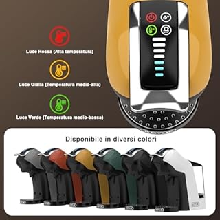 KOTLIE Macchina da caffè multifunzione compatibile per uso capsula e polvere, 3 tempi, 7 livelli di acqua, 1 L serbatoio acqua EM-308B (giallo)