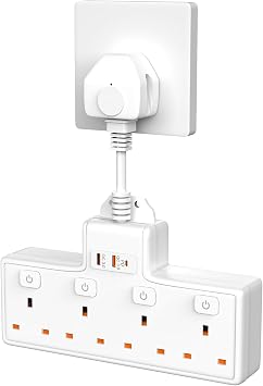 Multi Plug Adaptor, 4 Way Plug Adapter Extension Socket