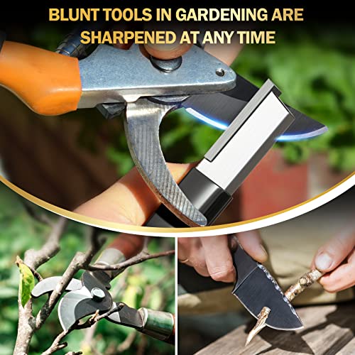 Christmas Stocking Stuffers For Men Women Garden Tool Sharpener Pocket Speedy Sharp Unique Gifts For Dad Mom Blade Sharpening Stones Shears Scissors Knives Pruner Honing Stone For Gardening Camping #TOP1