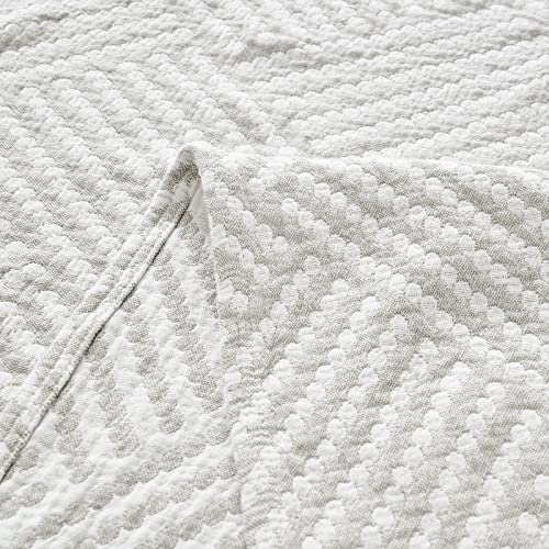 Jinchan Boho 100% Cotton Blanket Muslin Lightweight Twin Size Quilted Throw Blanket For Couch Soft Cozy All Season Blanket 3-Layer Geometric Cotton Blanket For Bedroom Decor Grey 60”X80“ #TOP4