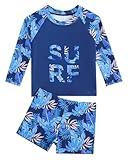 DivingBirds Baby-Badeanzug für Jungen, Langarm-Rashguard-Set für Kleinkinder mit Badehose Uv Badebekleidung Junge 6-9 Monate