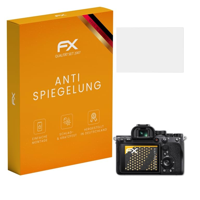 atFoliX Screen Protector compatible with Sony Alpha a7R IV Screen Protection Film, anti-reflective and shock-absorbing FX Protector Film (3X)