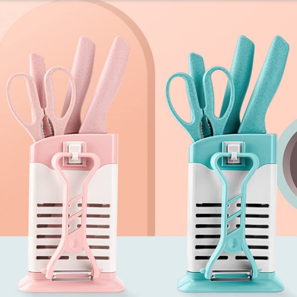 Gran capacidad Bloque de cuchillas de seguridad, equipado con 5 herramientas de almacenamiento de utensilios de cocina con orificio de drenaje + Drenaje extraíble CUCHILLO DE CUCHILLO HOGAR Ahorro de