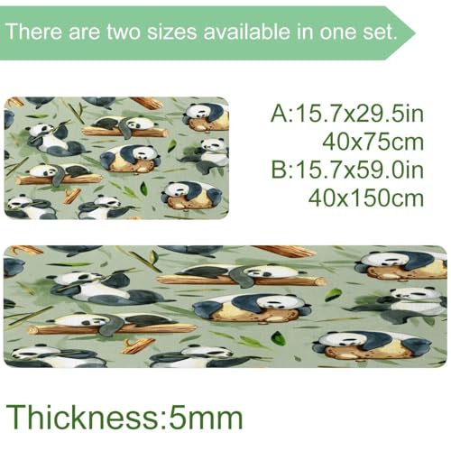Tapis de cuisine antidérapant lavable panda absorbant - 4