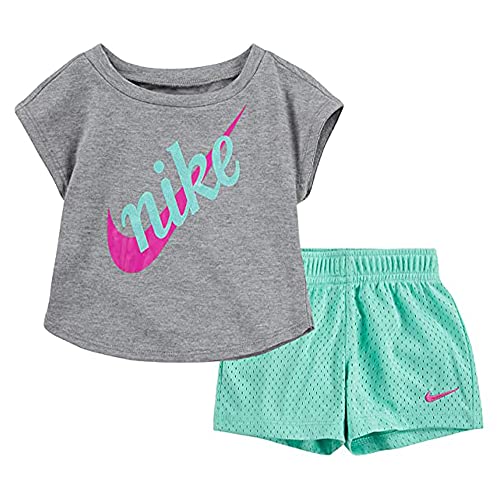 Image of Nike Kids Baby Girl's Script Futura Tee & Shorts Set