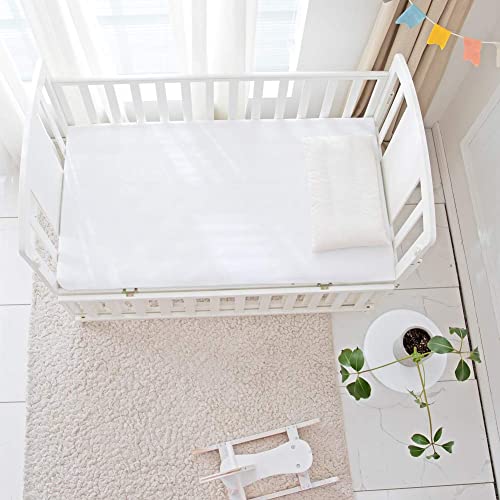 Image of Flannel Crib Protector Pad，100％ Waterproof Mattress Protector Pad, One Size, 27" X 50" White