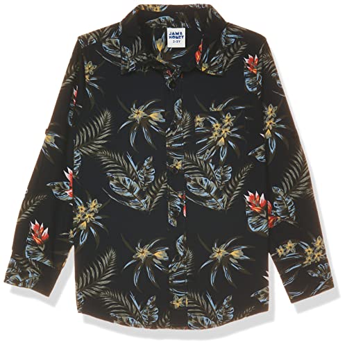 Image of Amazon Brand - Jam & Honey Boys 100% Cotton Printed Regular Fit Long Sleeve Shirt