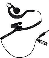 Vista 8 de HYS G forma suave oído gancho auricular auricular 0.138 in enchufe gancho oído sólo escucha radioaficionado/auricular