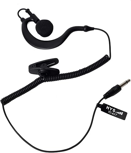 Miniatura 9 de HYS G forma suave oído gancho auricular auricular 0.138 in enchufe gancho oído sólo escucha radioaficionadoauricular