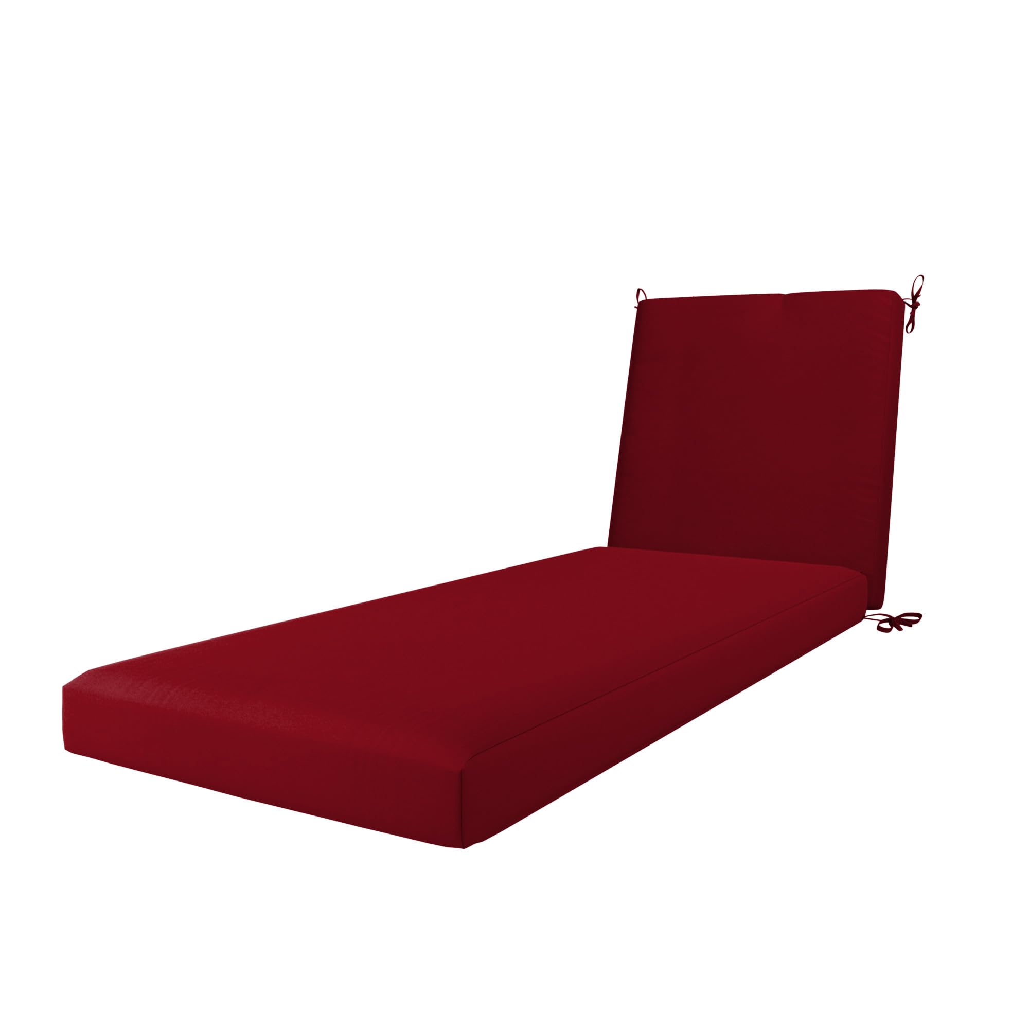Photo 1 of California Umbrella Outdoor Chaise Lounge Cushion, 24 x 78 Inch, Premium Outdoor Memory Foam, Fade Resistant Solstice Olefin Fabric, Patio Lounger Cushion with Fabric Ties, Red