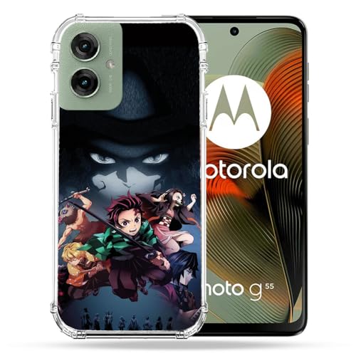 Coque Motorola G55 5G Demon Slayer Noir antichoc renforcé