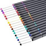 iBayam 18 Colors Fineliner Pens, 0.38mm Fine Tip Journal Planner Markers Office School Supplies for Bullet Journaling Scrapbook Notebook Writing Note Calendar Stationary Adult Coloring Fast-Dry Ink