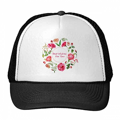 Casquette de baseball en nylon rouge motif roses pour exprimer votre plus grand souhait