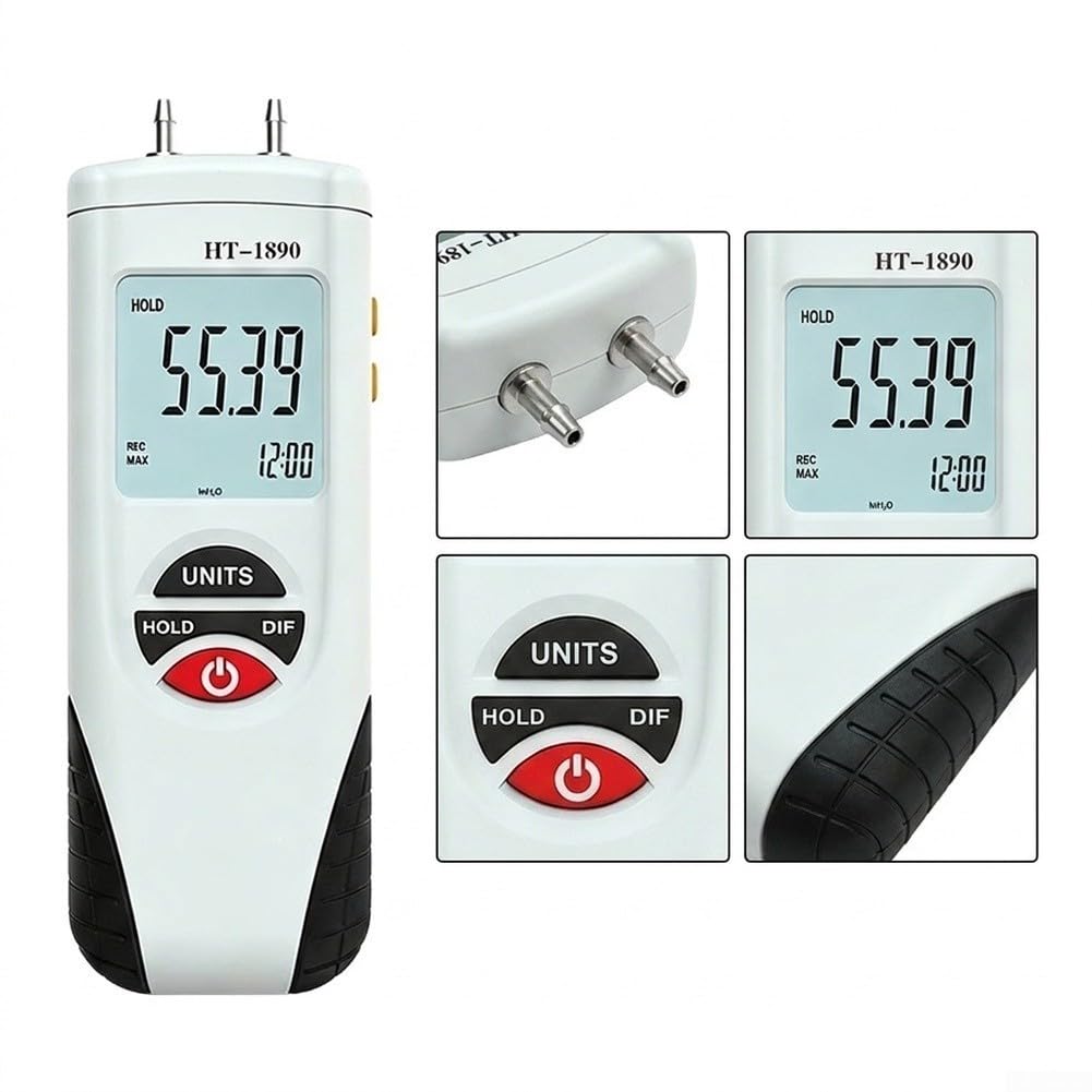Medidor de presión retroiluminado LCD dual portátil HVAC Tester