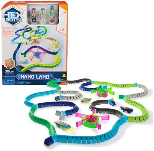 HEX BOTS Nano Land, Sensory Toys for Kids & Cats with Over 40 Pieces & 3