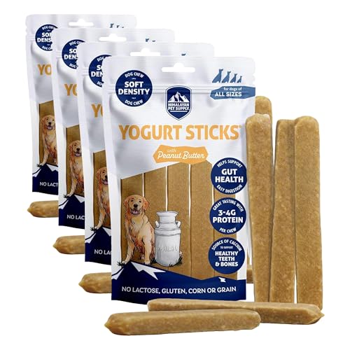 Image of Yogurt Sticks, Prebiotic & Probiotics, Protein Rich - Lactose Free - Gluten Free - Corn Free - Grain Free, USA Made, for All Breeds, 5 pieces of Droolicious Yogurt Sticks, Peanut Butter Flavor