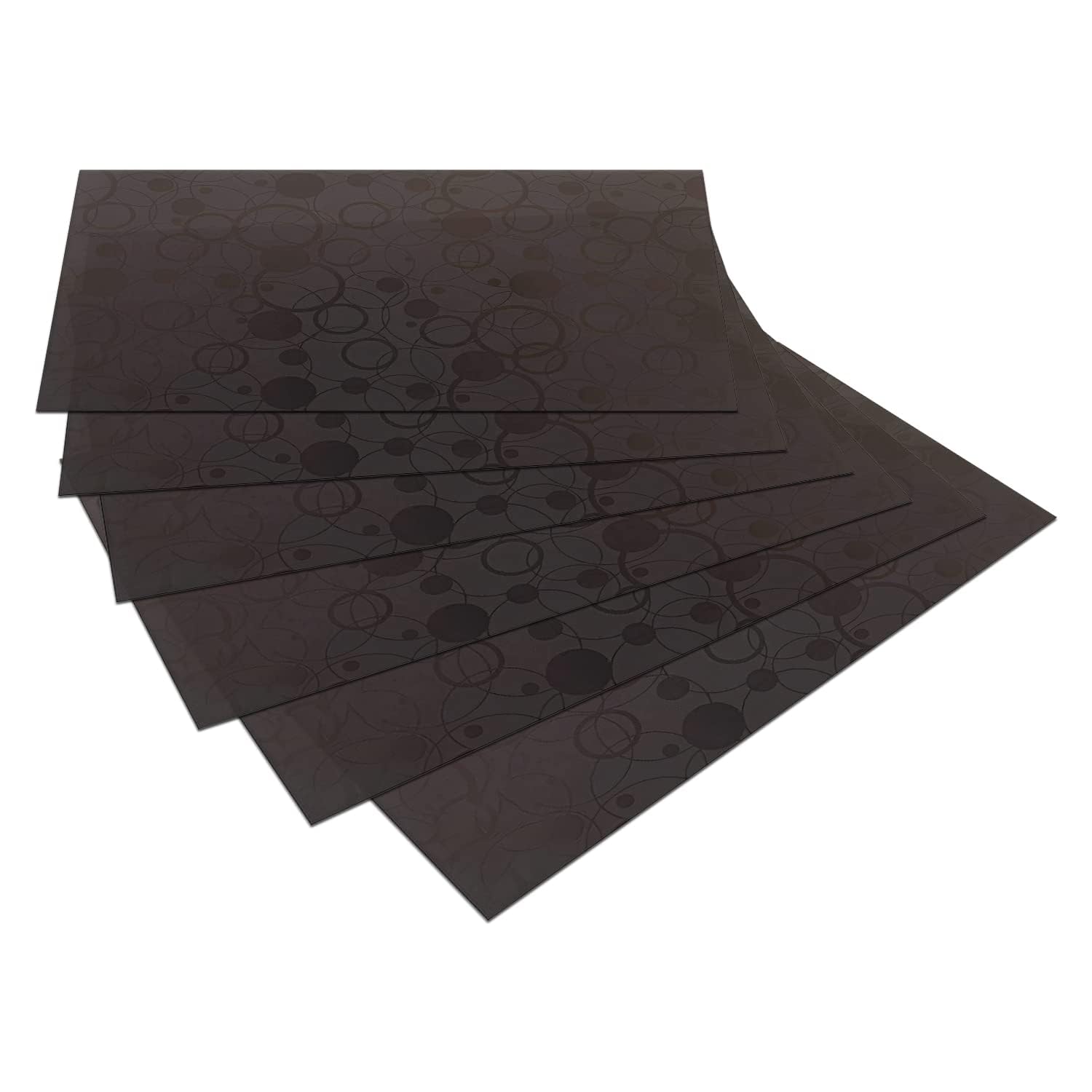 Kuber Industries Circle Print Fridge Mat Set of 6|Water Proof Refrigerator Drawer Mat|Reusable & Washable|Multipurpose Mat for Kitchen|Pack of 6 (Black)