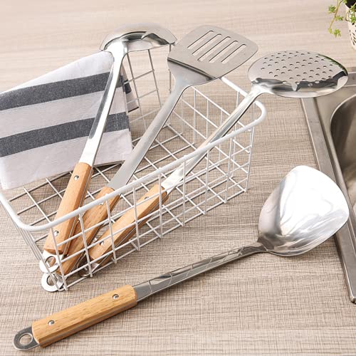 Image of 304 Stainless Steel Kitchen Utensil,Wok Spatula with Long Heat Resistant Wood Handle, 13.5 inches Turner Spatula