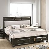 Roundhill Furniture Oakland Storage Platform Bed, Antique Gray