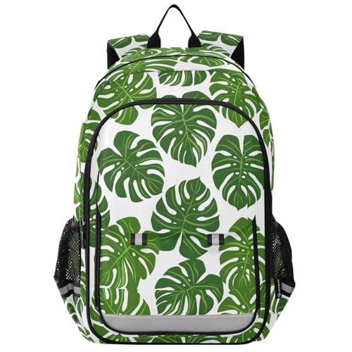 Sac à dos pour ordinateur portable enfants avec motif feuilles de Monstera sans couture