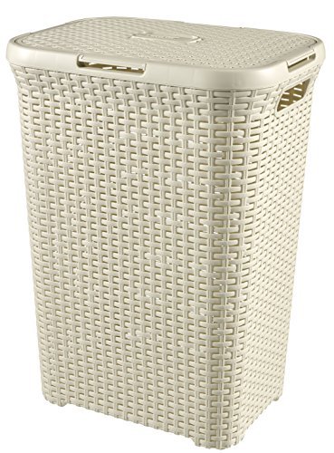Preisvergleich Produktbild Curver 189207 Plastic Laundry Hamper, 60 Liters, White by Curver