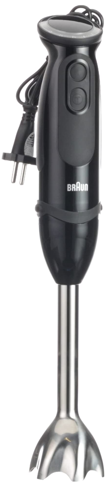 Braun MQ 5277BK Frullatore a immersione – MultiQuick 5 Vario Frullatore ad immersione con base in acciaio inox, 1000 Watt, con set di accessori da 4 pezzi, nero