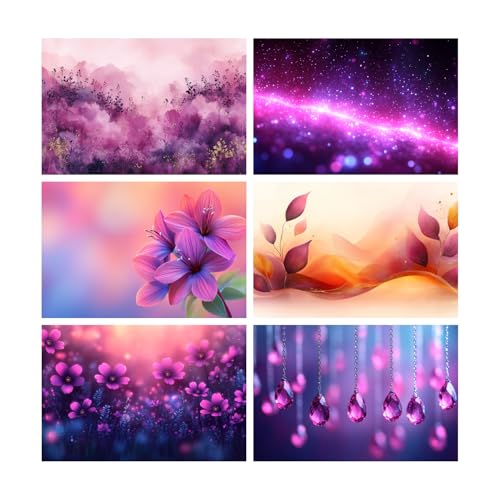 Image of SiddArtify Floral Galaxy Wall Art Prints Set - Abstract Flower Poster Decor for Living Room Bedroom - Set of 2-4x6 Inch - Board (Pack of 6) - Sticker (Pack of 6)